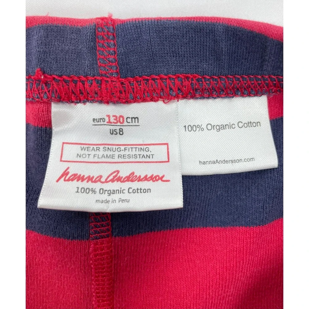 Hanna Andersson Child 130 US 8 Red Blue Striped PJ Pants Cotton